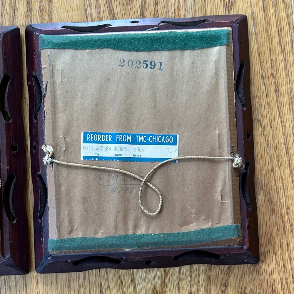 Antique Vintage Style Brown Framed Art Set Victorian Style; Excellent  Shape! - Picture 6 of 8